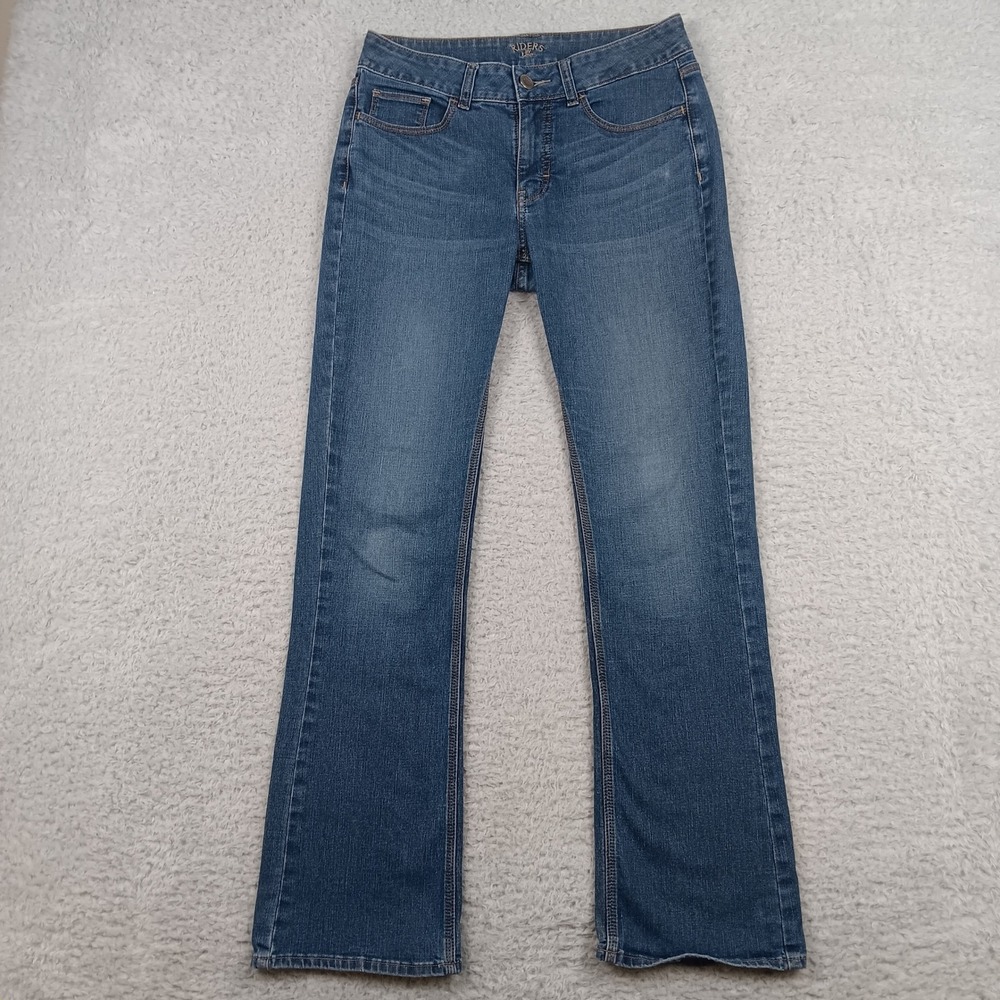 Riders by Lee Jeans Bootcut Women 8M Blue Stretch Embroidered 130T512